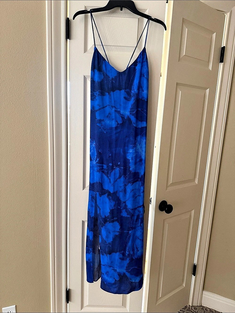 Mango Abstract Maxi Dress in Blue Size Small NWT